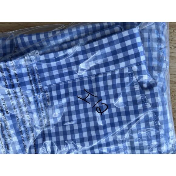 Polo GOLF Ralph Lauren Shorts SZ 35 Blue Check Flat Front Chino Classic Preppy - Picture 6 of 6